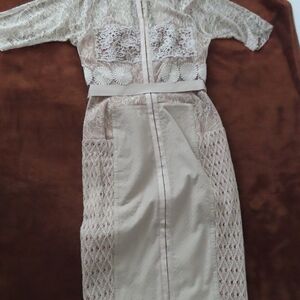 Anthropologie Beguile by Byron Lars Carissima Sheath in Ivory Dress sz 0 $258